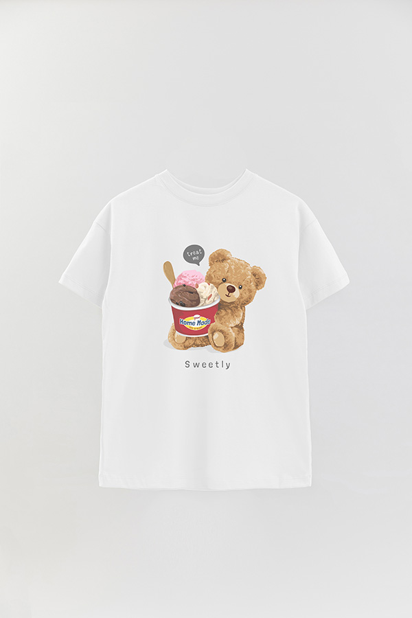 REMERA OVER ESTAMPADA UNISEX TEDDY ICE CREAM