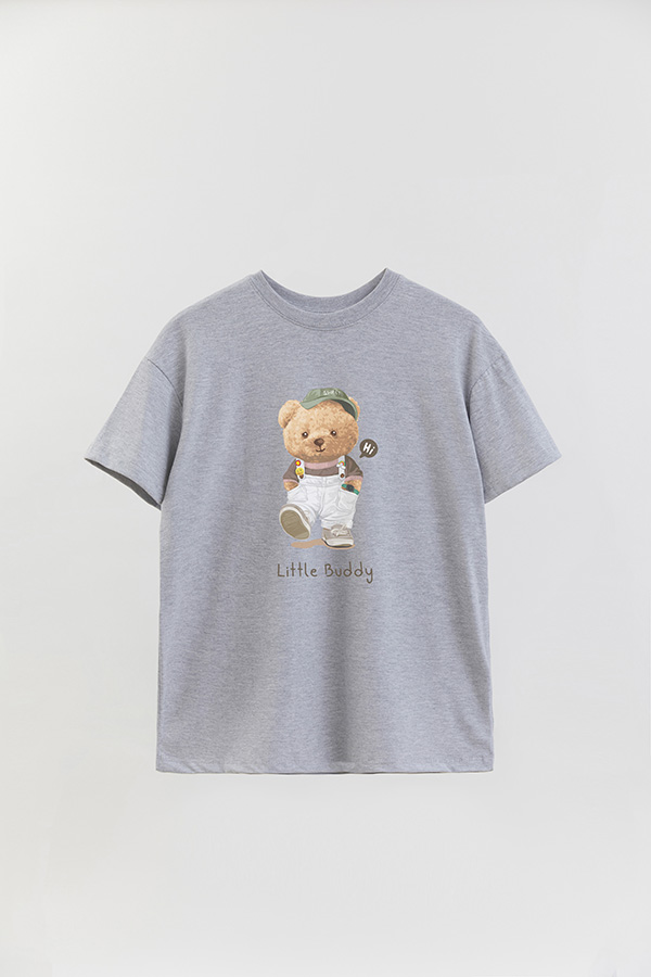 REMERA OVER ESTAMPADA UNISEX TEDDY LITTLE BUDDY