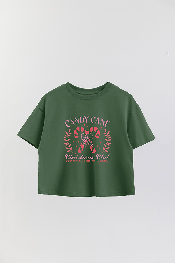 REMERA CROP CANDY CANE