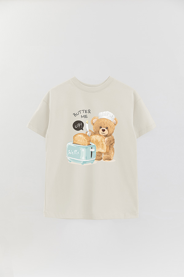 REMERA OVER ESTAMPADA UNISEX TEDDY BUTTER ME