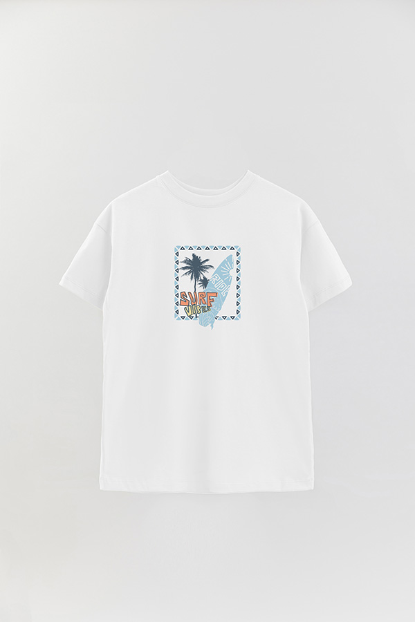 REMERA OVER ESTAMPADA SURF VIBES RIDE
