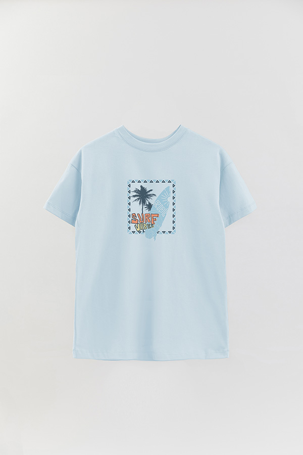 REMERA OVER ESTAMPADA SURF VIBES RIDE