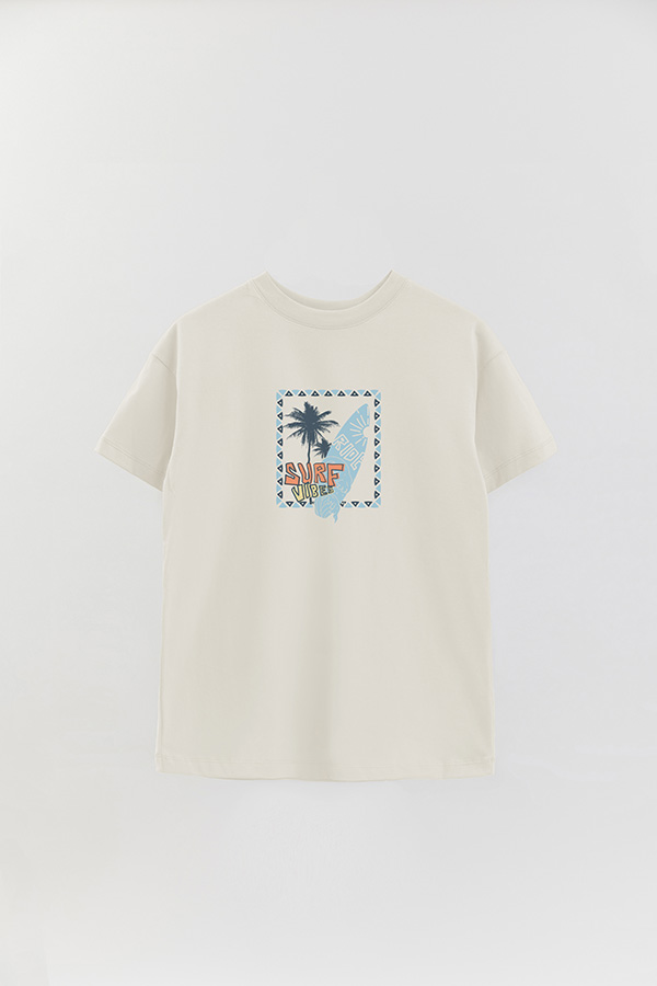 REMERA OVER ESTAMPADA SURF VIBES RIDE