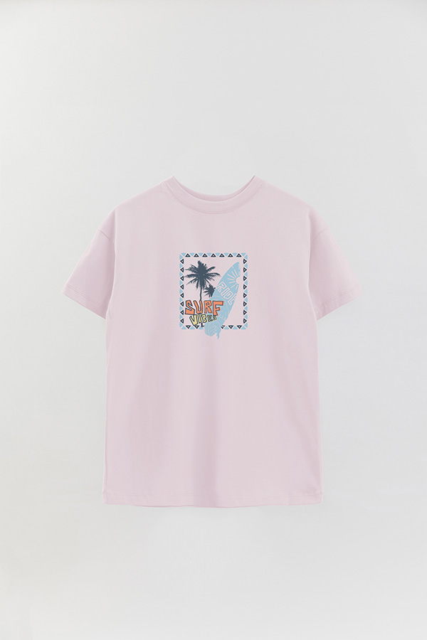 REMERA OVER ESTAMPADA SURF VIBES RIDE