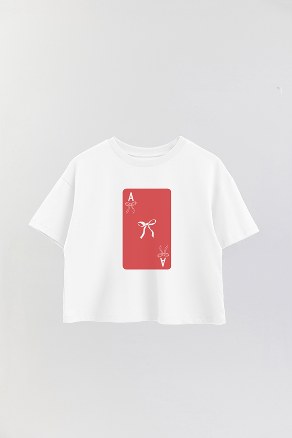 REMERA CROP ESTAMPADA RED POKER