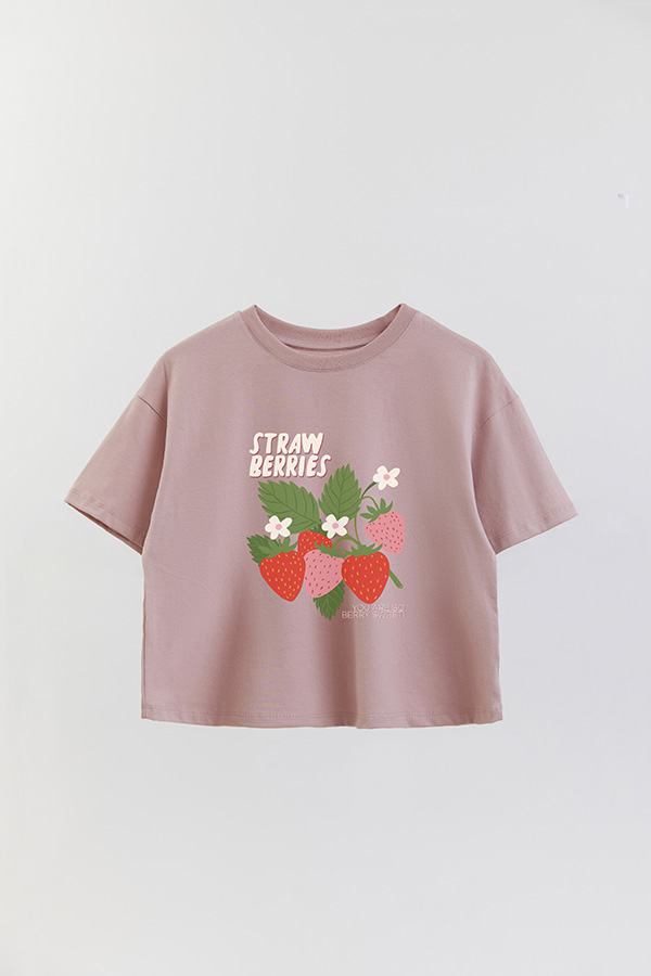 REMERA CROP ESTAMPADA FRSP STARWBERRIES