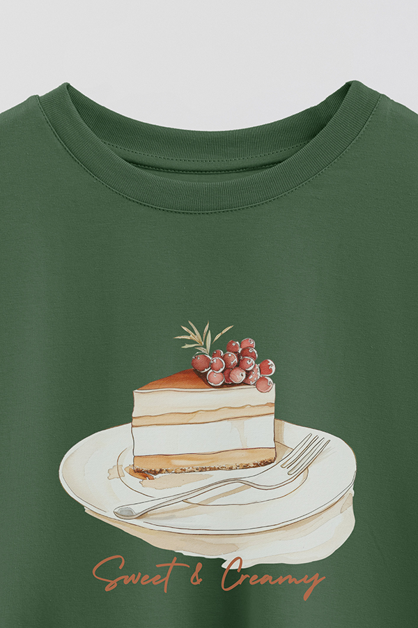 REMERA CROP ESTAMPADA COASTAL SWEET CREAMY