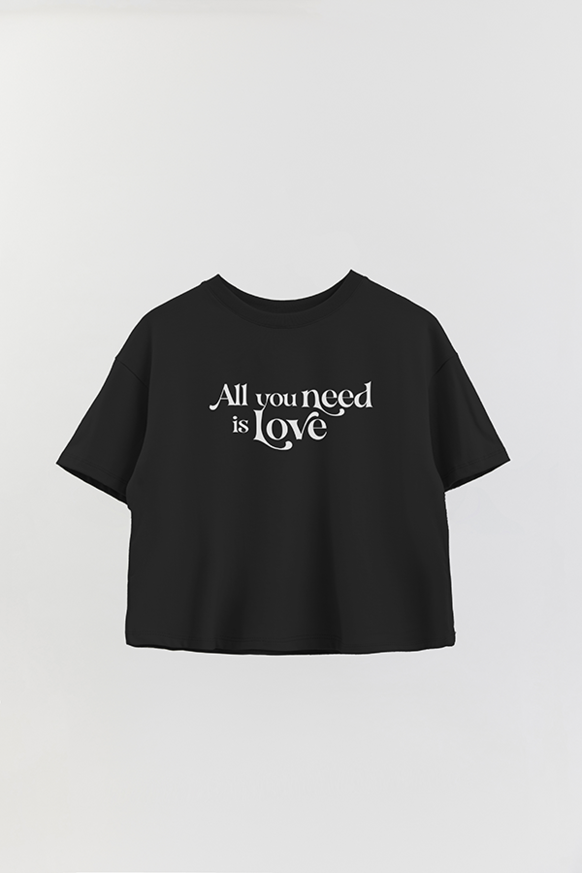 REMERA CROP ESTAMPADA LV6 ALL YOU NEED IS LOVE