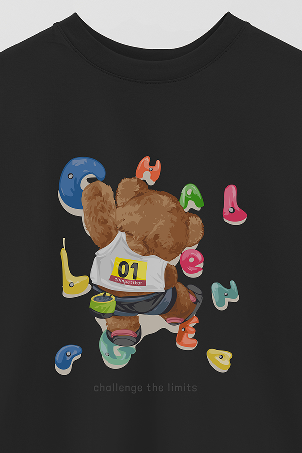 REMERA OVER ESTAMPADA UNISEX TEDDY CHALLENGE THE LIMITS