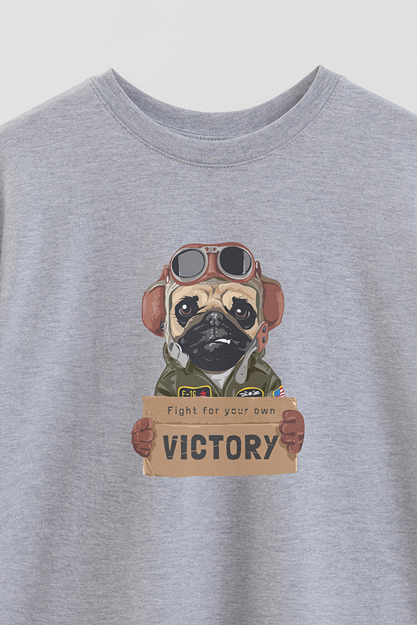 REMERA OVER ESTAMPADA DOG VICTORY