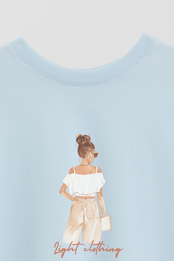 REMERA CROP ESTAMPADA COASTAL LIGHT CLOTHING