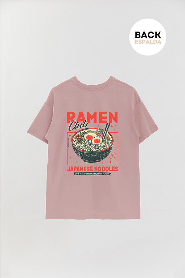 REMERA OVER FB ESTAMPADA RAMEN CLUB