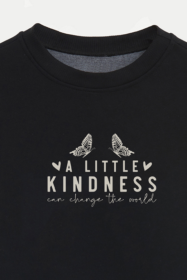 BUZO CROP FRISA ESTAMPADO MINIMAL LOVE CHANGE THE WORLD