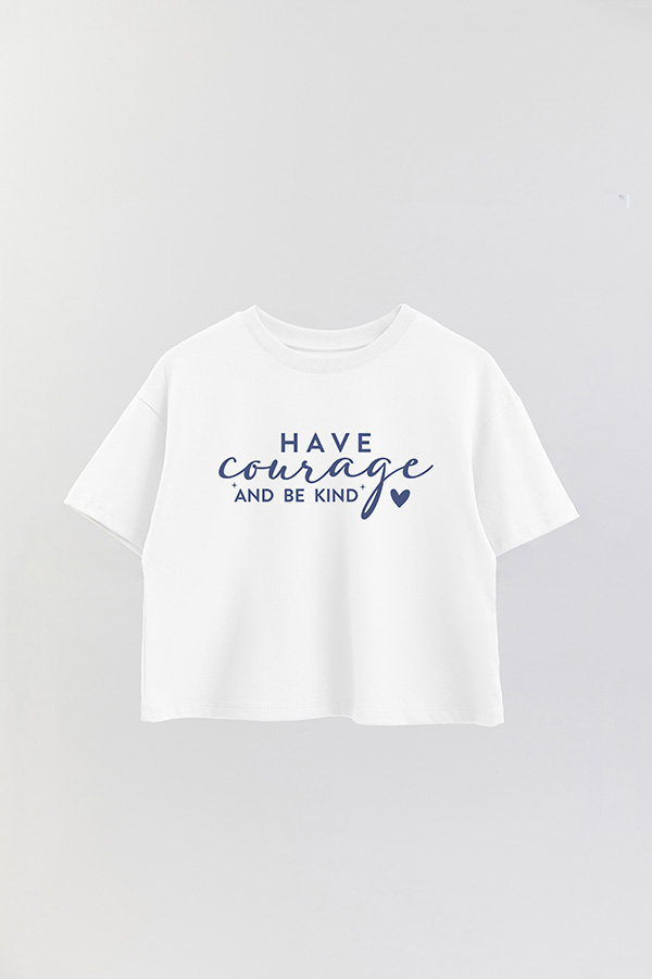 REMERA CROP ESTAMPADA BL HAVE COURAGE