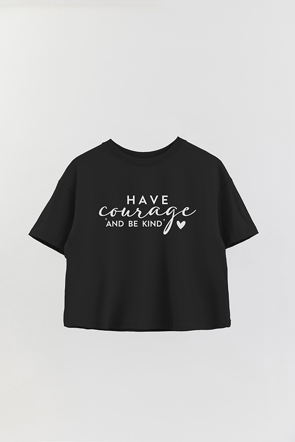 REMERA CROP ESTAMPADA BL HAVE COURAGE