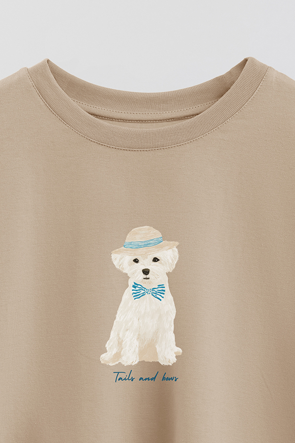 REMERA CROP ESTAMPADA COASTAL TAILS AND BOWS
