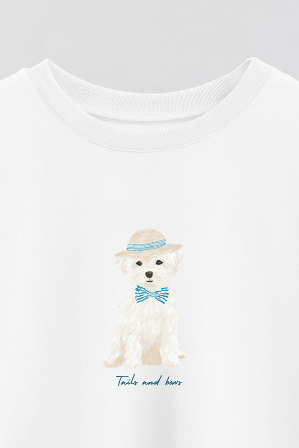 REMERA CROP ESTAMPADA COASTAL TAILS AND BOWS