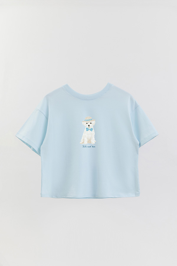 REMERA CROP ESTAMPADA COASTAL TAILS AND BOWS