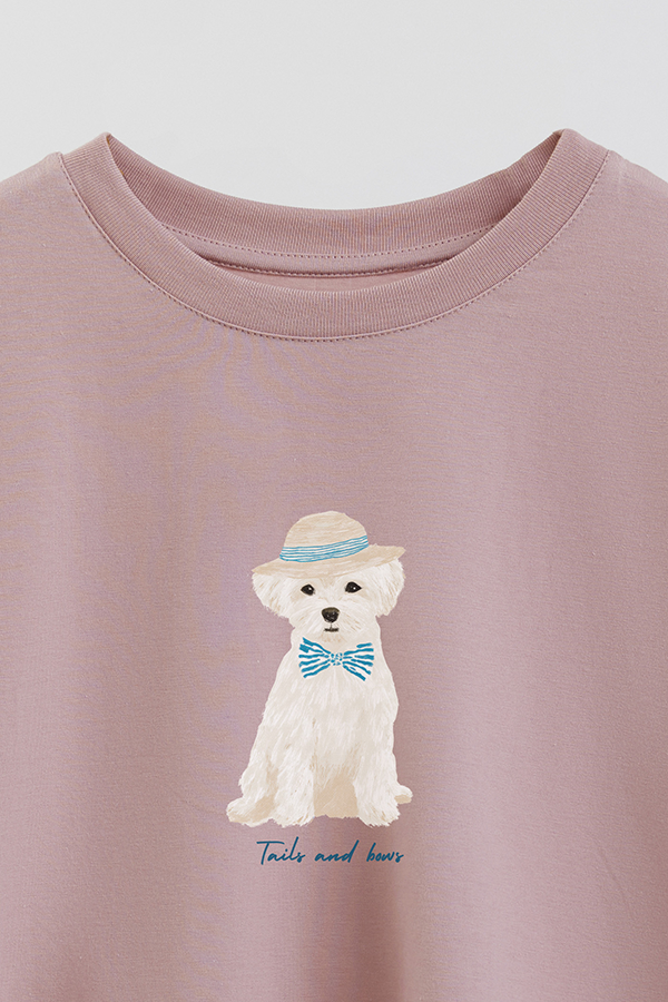 REMERA CROP ESTAMPADA COASTAL TAILS AND BOWS