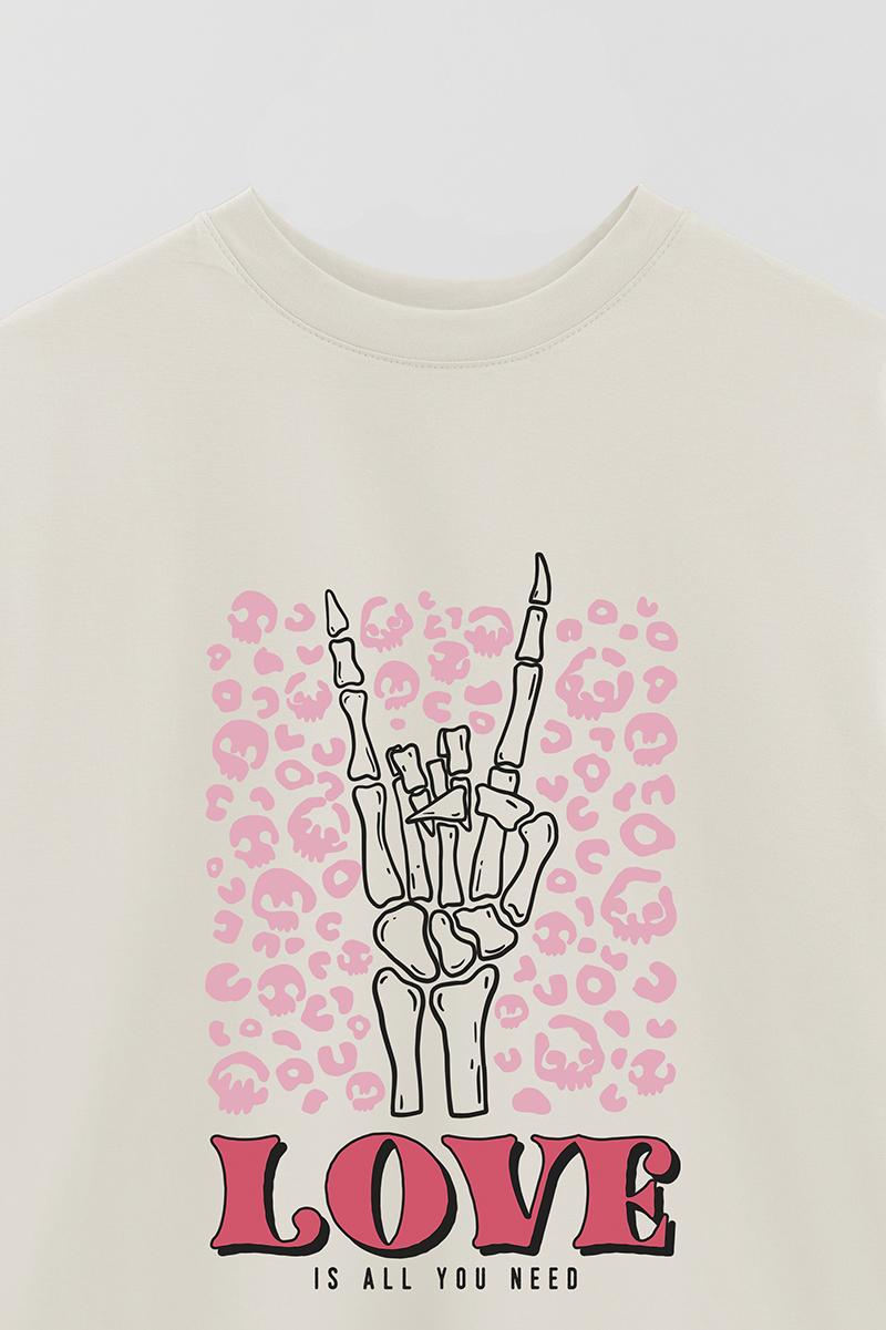 REMERA OVER ESTAMPADA SKT LOVE PINK