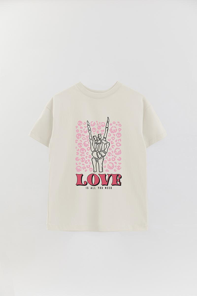 REMERA OVER ESTAMPADA SKT LOVE PINK