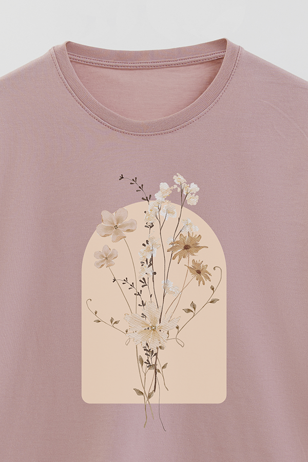 REMERA BASICA ESTAMPADA FLORAL ARCH 3