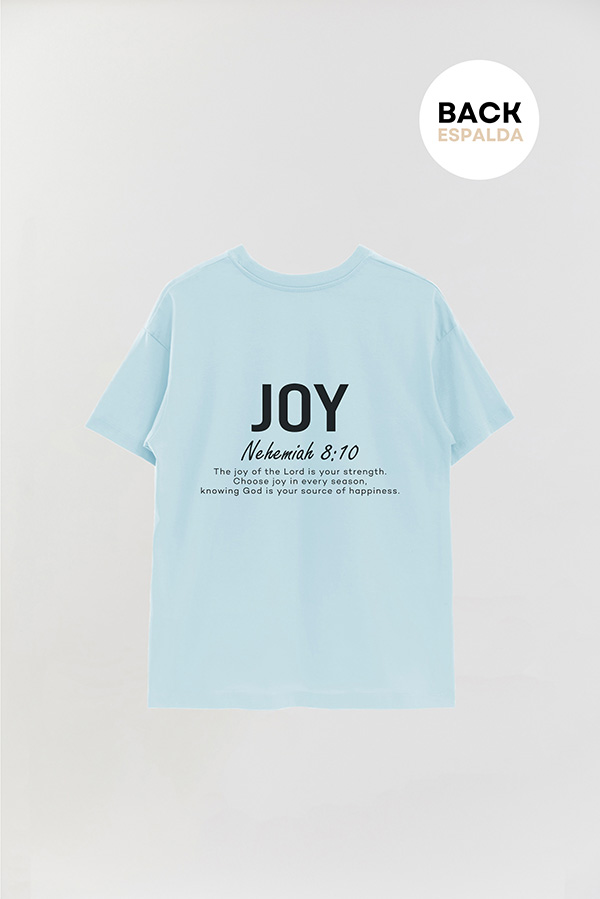 REMERA OVER ESTAMPADA UNISEX ESPALDA JOY