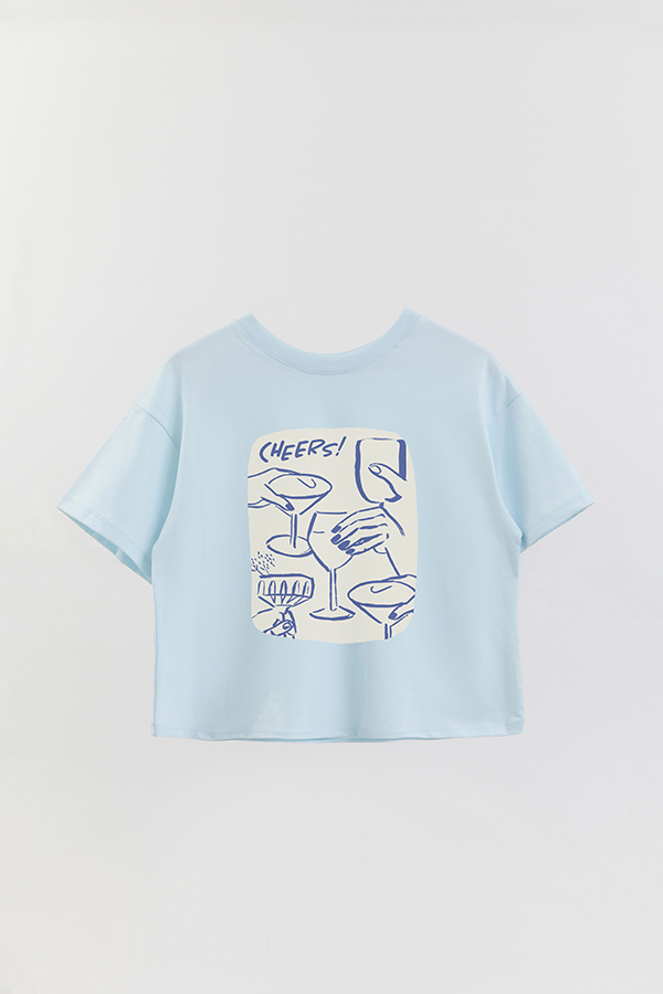 REMERA CROP ESTAMPADA ITALY SALUTI