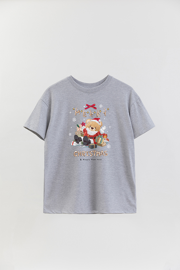 REMERA OVER ESTAMPADA UNISEX TEDDY SANTA CLAUS
