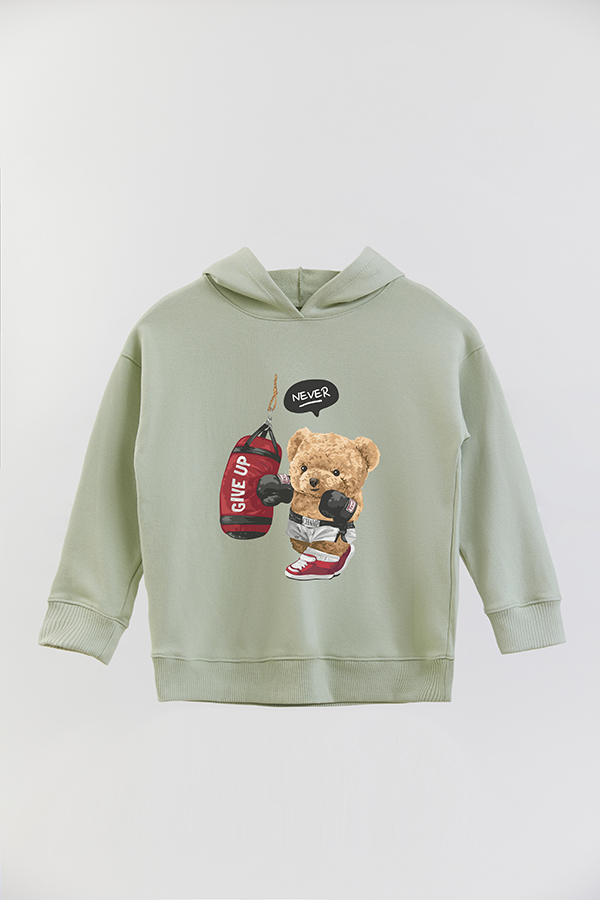 HOODIE RUSTICO BOY TEDDY NEVER GIVE UP