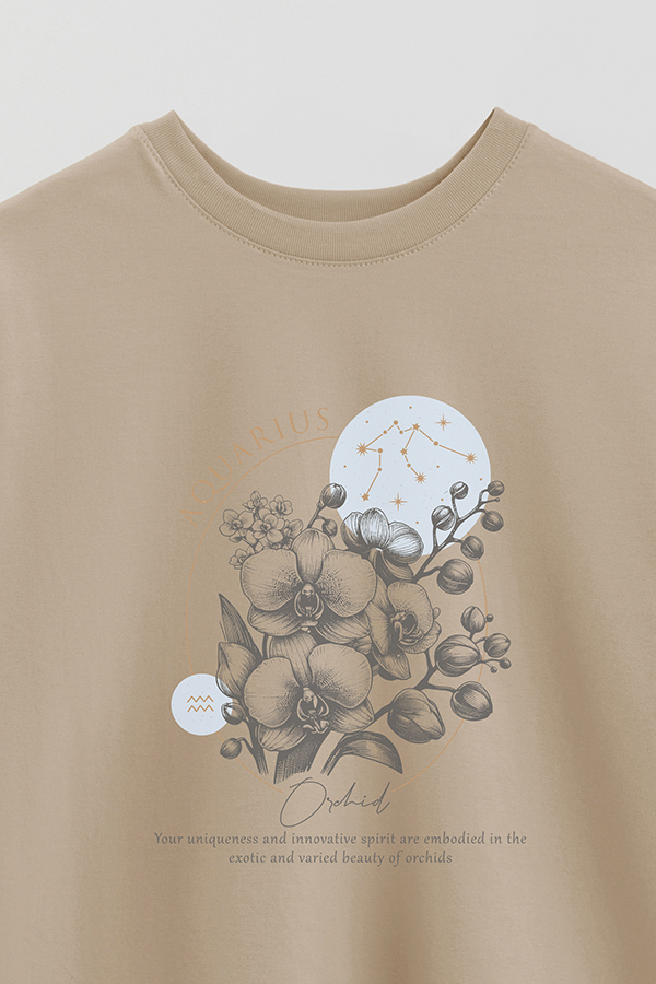 REMERA OVER ESTAMPADA ZODIAC AQUARIUS