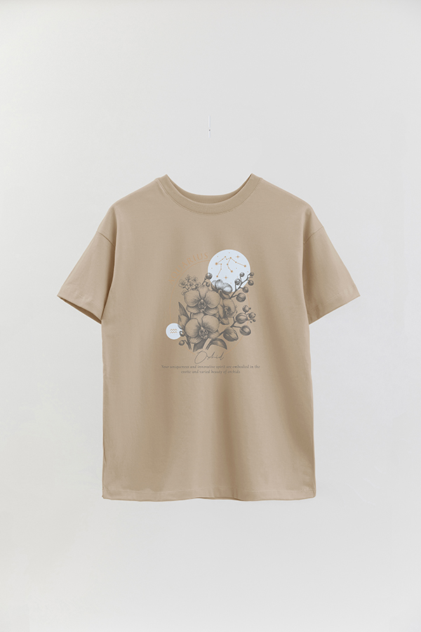 REMERA OVER ESTAMPADA ZODIAC AQUARIUS