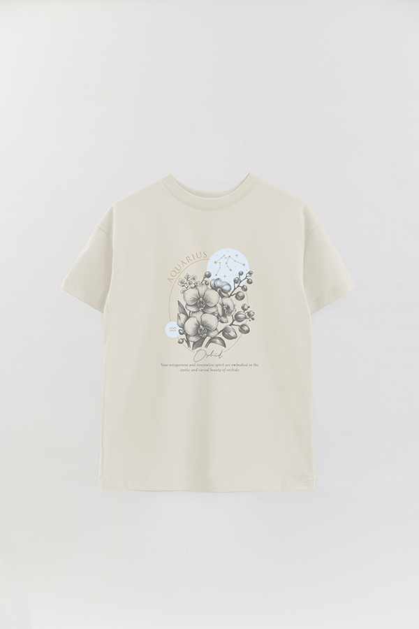 REMERA OVER ESTAMPADA ZODIAC AQUARIUS