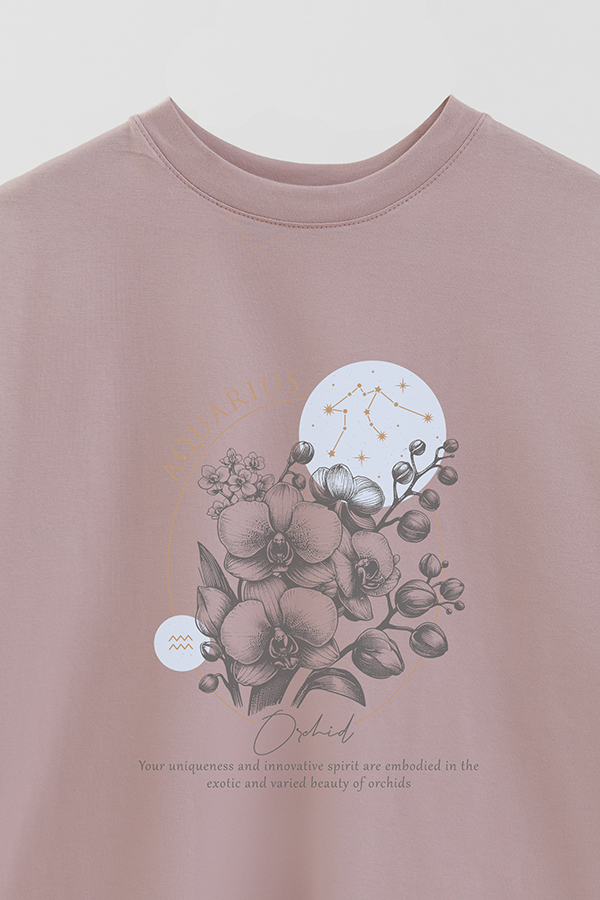 REMERA OVER ESTAMPADA ZODIAC AQUARIUS