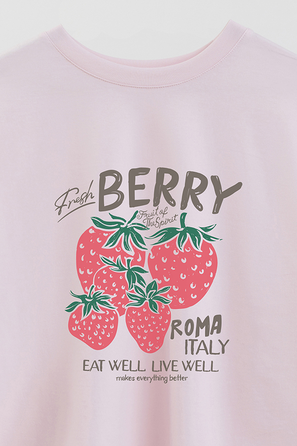 REMERA CROP ESTAMPADA FRESH BERRY