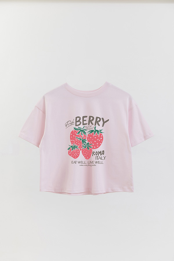 REMERA CROP ESTAMPADA FRESH BERRY