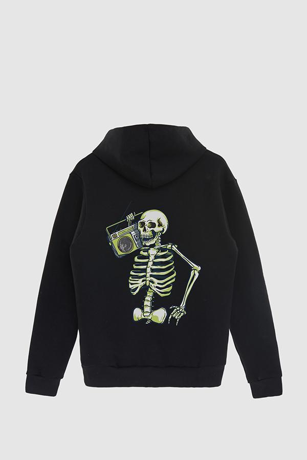HOODIE ESTAMPADO SKELETON MUSIC RADIO