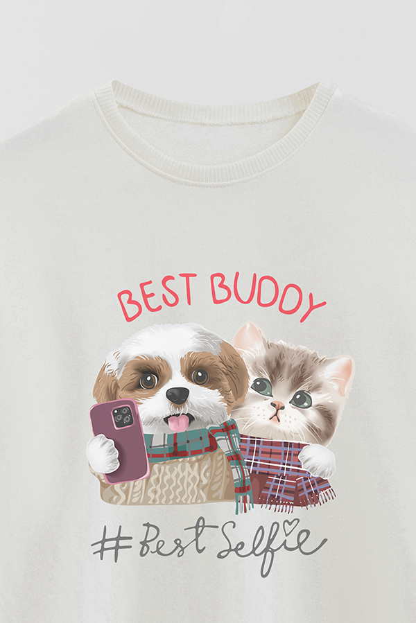 BUZO CREWNECK RUSTICO DOGGY DREAMS SELFIE