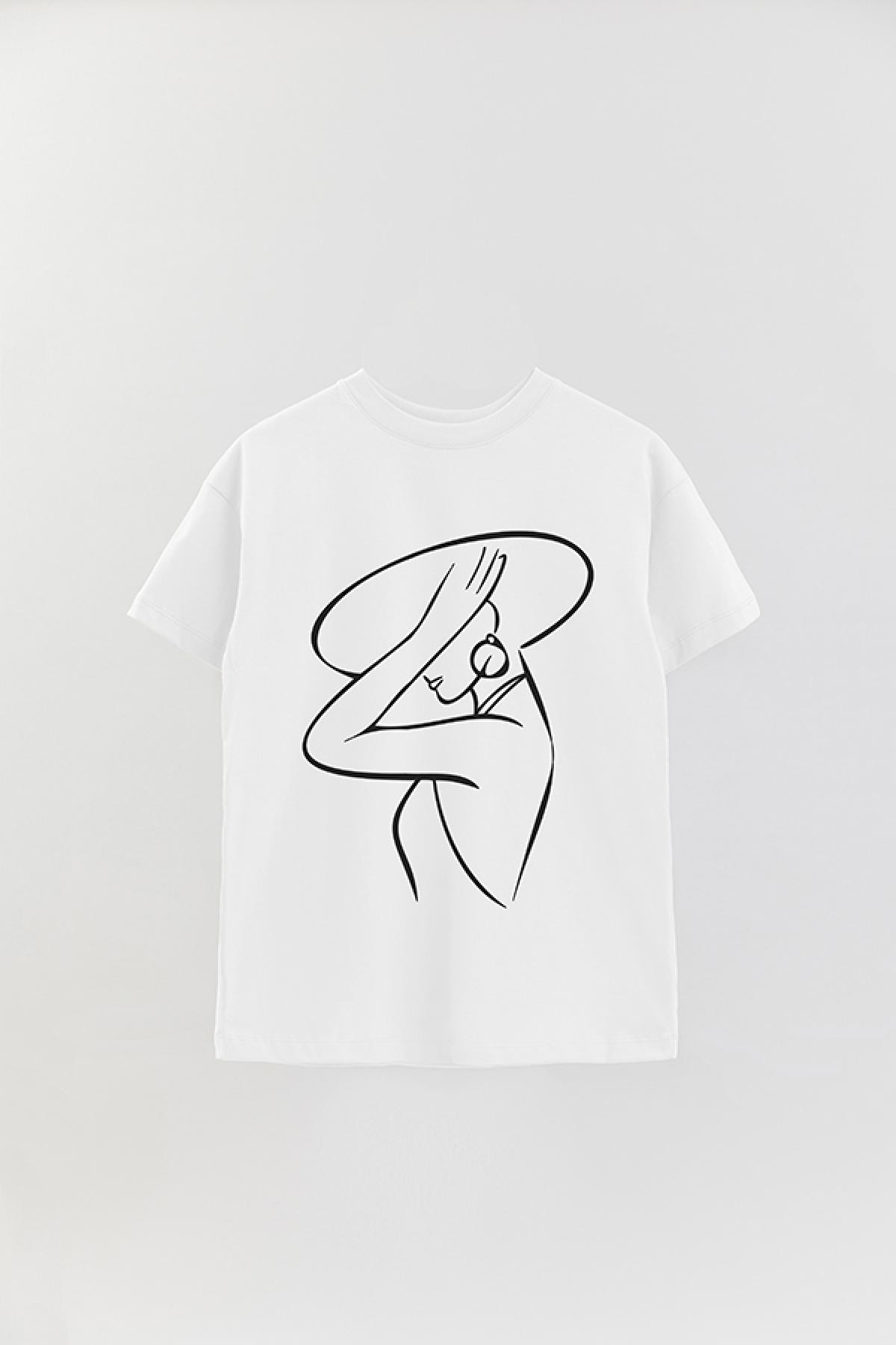 REMERA OVER ESTAMPADA W LINE ART2