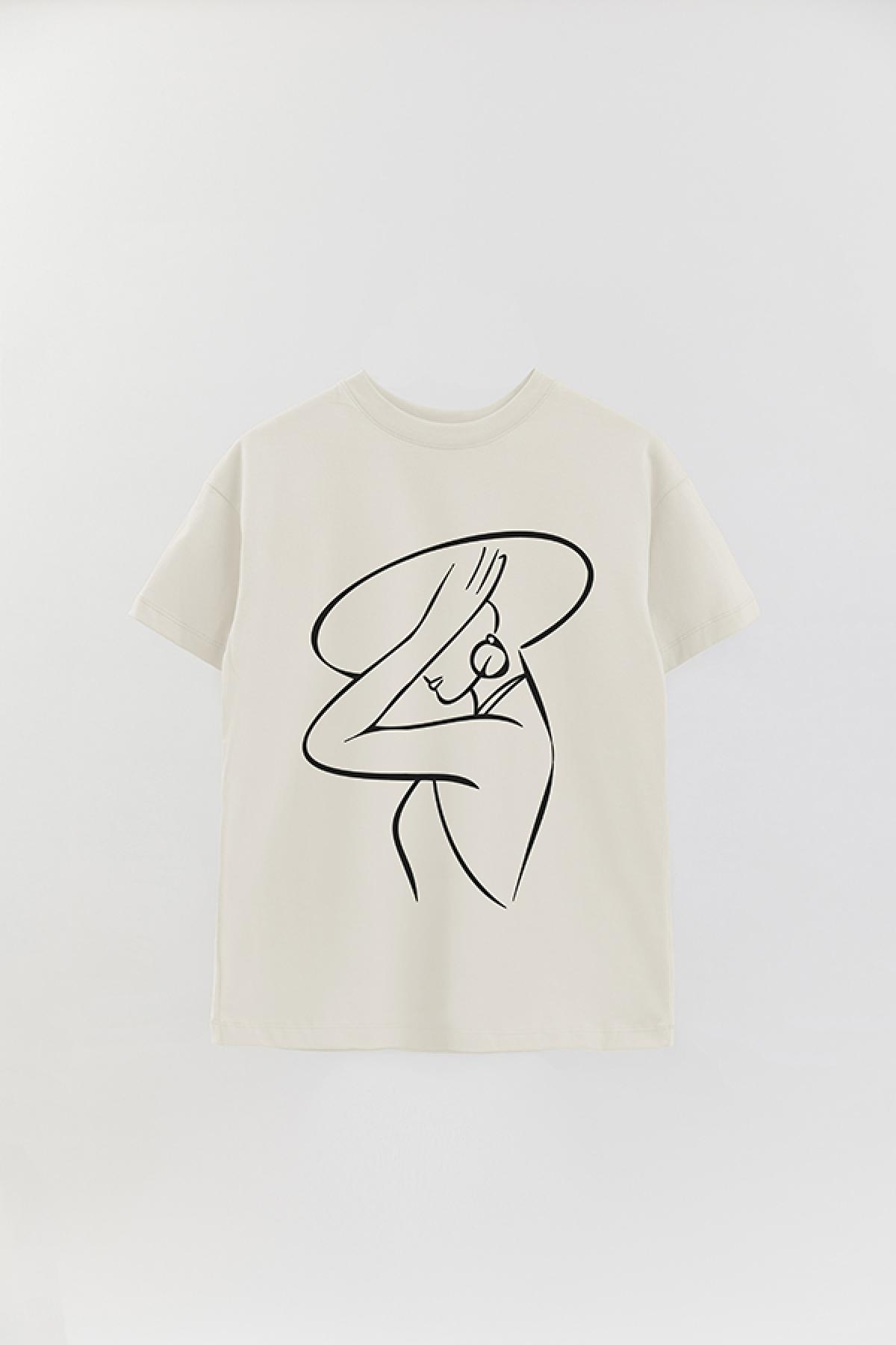 REMERA OVER ESTAMPADA W LINE ART2