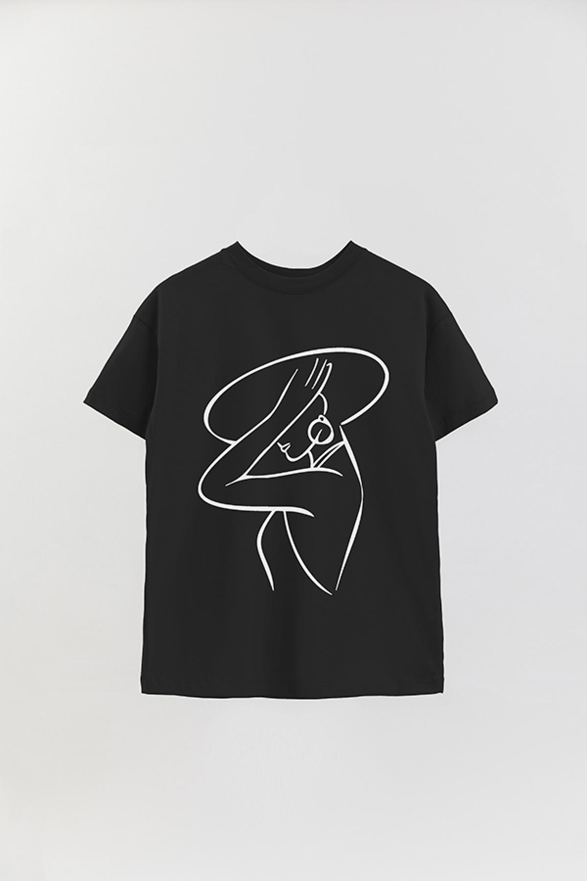 REMERA OVER ESTAMPADA W LINE ART2