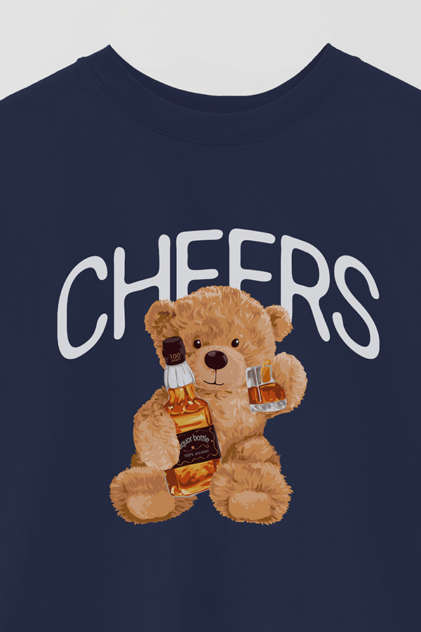 REMERA OVER ESTAMPADA UNISEX TEDDY CHEERS