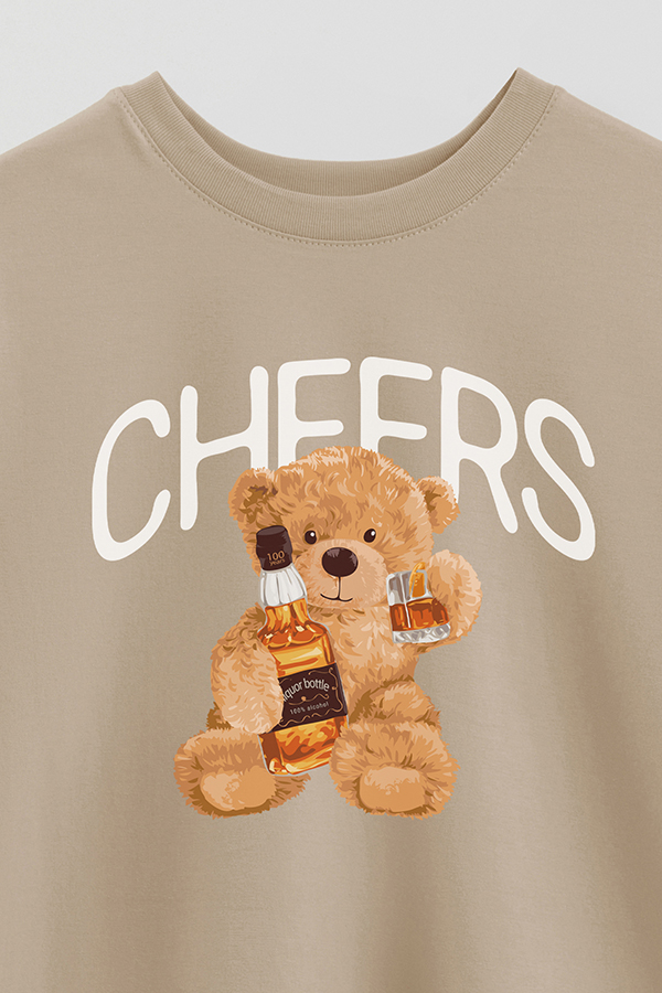 REMERA OVER ESTAMPADA UNISEX TEDDY CHEERS