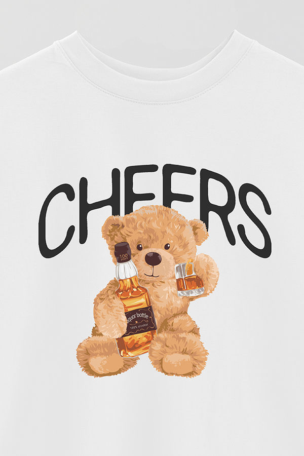 REMERA OVER ESTAMPADA UNISEX TEDDY CHEERS
