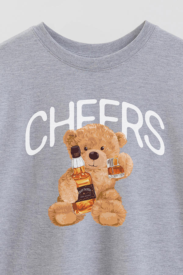 REMERA OVER ESTAMPADA UNISEX TEDDY CHEERS