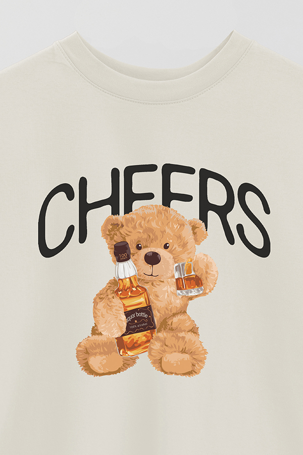 REMERA OVER ESTAMPADA UNISEX TEDDY CHEERS