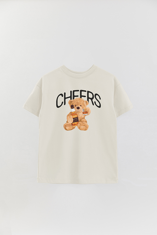 REMERA OVER ESTAMPADA UNISEX TEDDY CHEERS