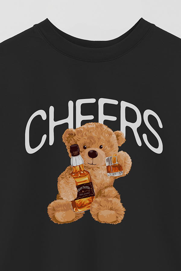 REMERA OVER ESTAMPADA UNISEX TEDDY CHEERS