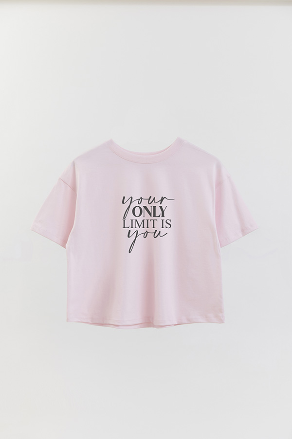 REMERA CROP ESTAMPADA ML FIND YOURSELF