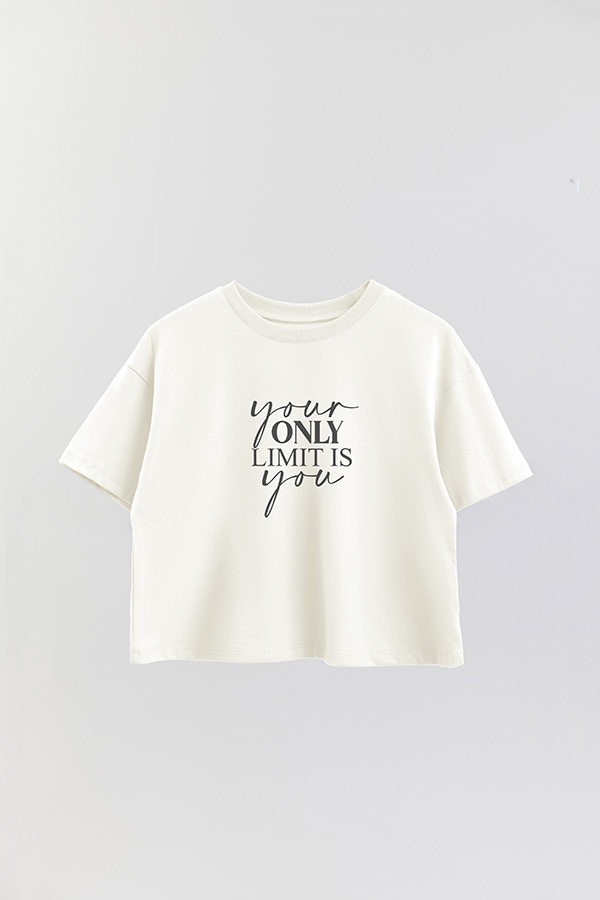 REMERA CROP ESTAMPADA ML FIND YOURSELF